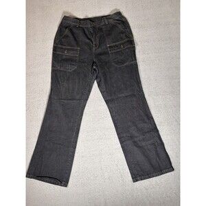 Lauren Jeans Co Ralph Lauren‎ Women Size 14w Fit 32x29 Cargo Jeans Dark Wash Y2K